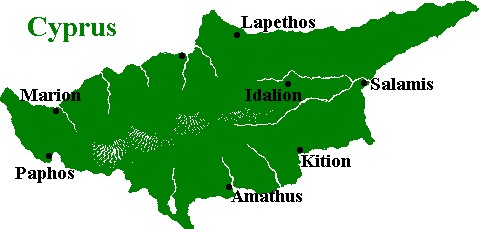 Map of ancient Cyprus