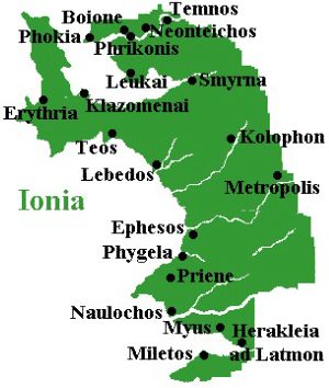 Map of ancient Ionia