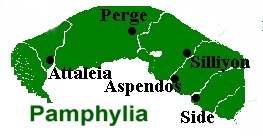 Map of ancient Pamphylia