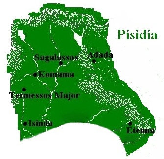 Map of ancient Pamphylia